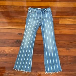 Pinstripe flare jeans